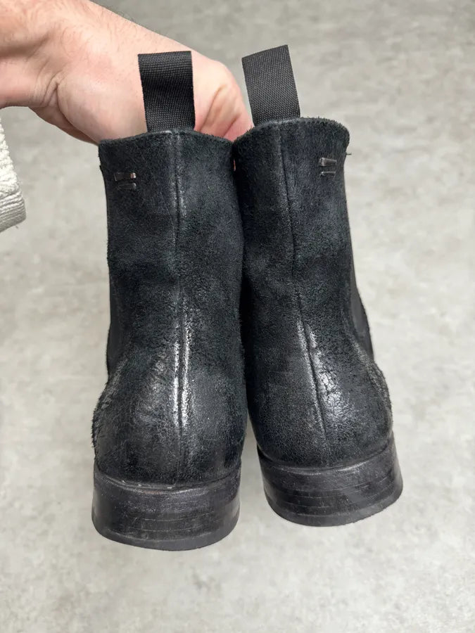 The Last Conspiracy Black Suede Irregular Leather Contemporary Boots XrmASkP 6