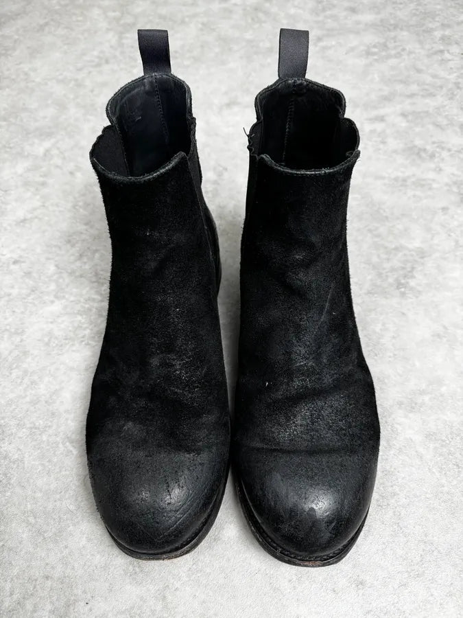 The Last Conspiracy Black Suede Irregular Leather Contemporary Boots XrmASkP 3