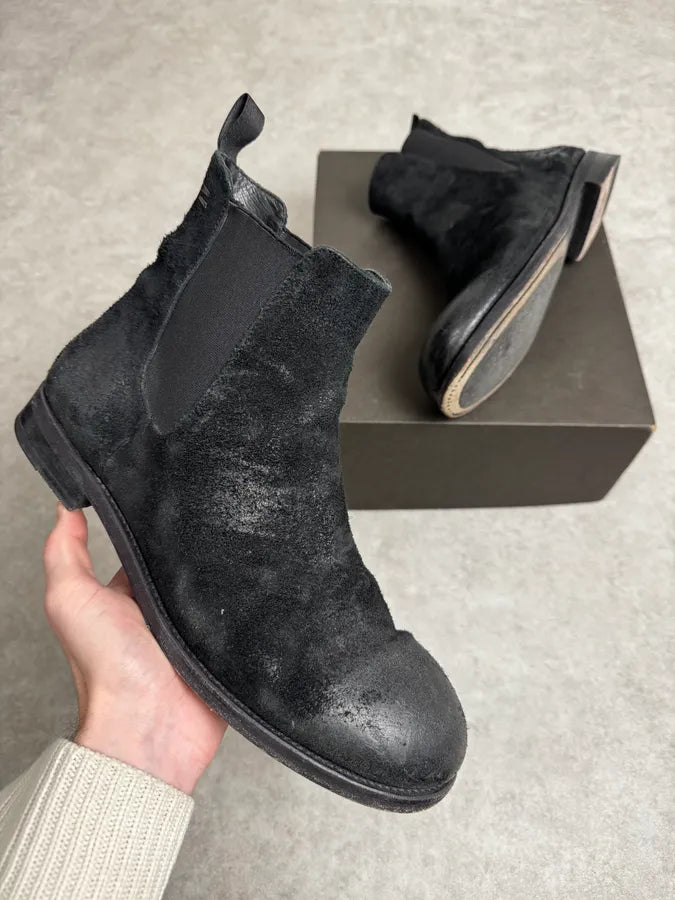 The Last Conspiracy Black Suede Irregular Leather Contemporary Boots XrmASkP 0