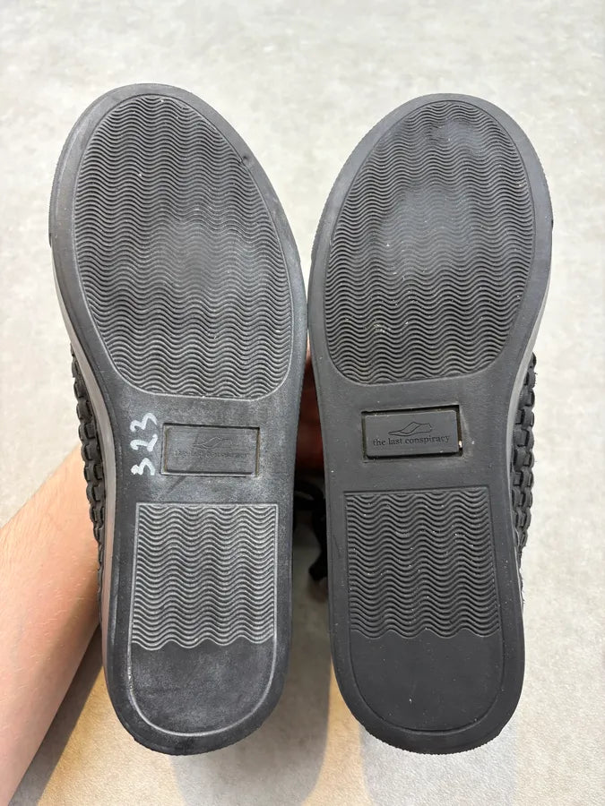 The Last Conspiracy Black Woven Leather High Sneakers VxisqZZ 7