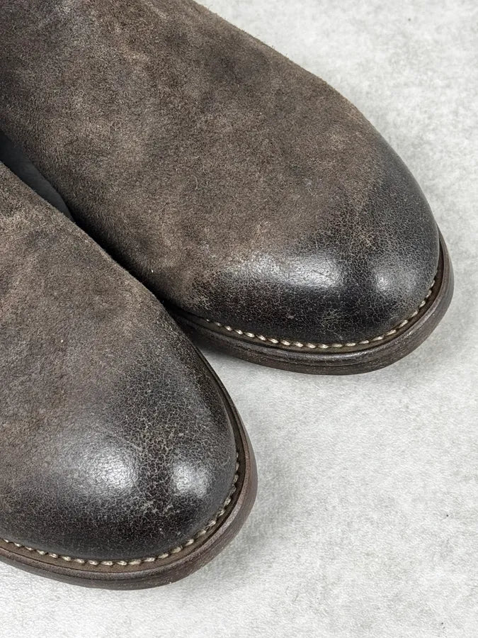 The Last Conspiracy Brown Eroded Irregular Leather Boots MPYgzFc 4