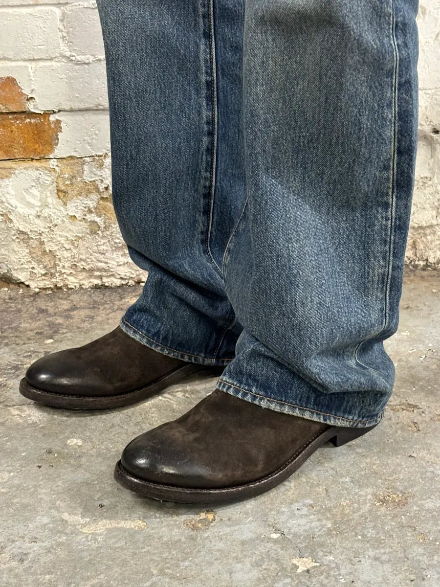 The Last Conspiracy Brown Eroded Suede Leather Chelsea Boots DyBjoMr 1