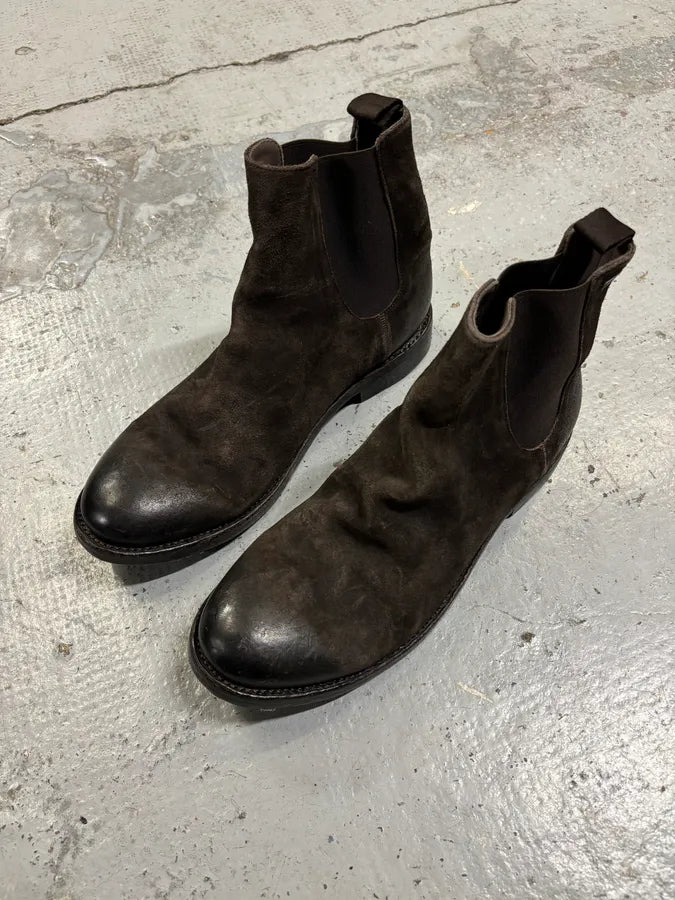 The Last Conspiracy Brown Eroded Suede Leather Chelsea Boots DyBjoMr 9