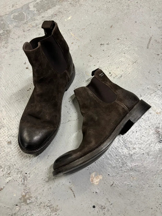 The Last Conspiracy Brown Eroded Suede Leather Chelsea Boots DyBjoMr 6