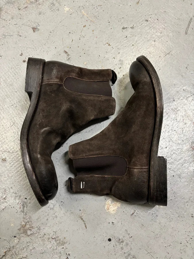 The Last Conspiracy Brown Eroded Suede Leather Chelsea Boots DyBjoMr 5