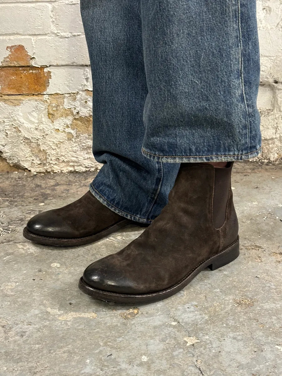 The Last Conspiracy Brown Eroded Suede Leather Chelsea Boots DyBjoMr 3