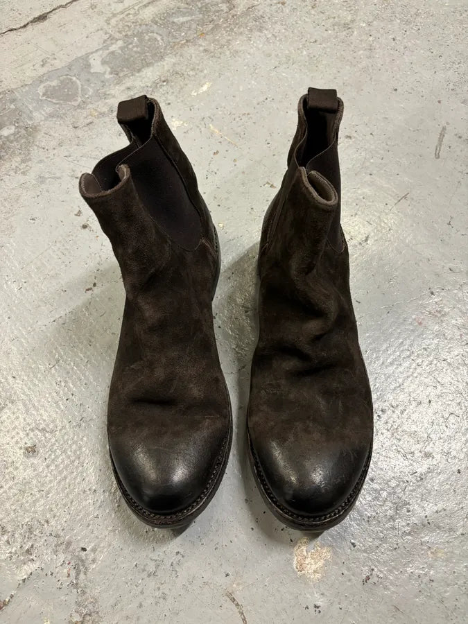 The Last Conspiracy Brown Eroded Suede Leather Chelsea Boots DyBjoMr 4