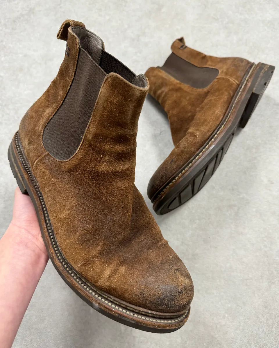 The Last Conspiracy Brown Suede Chelsea Leather Boots RJcZhts 0