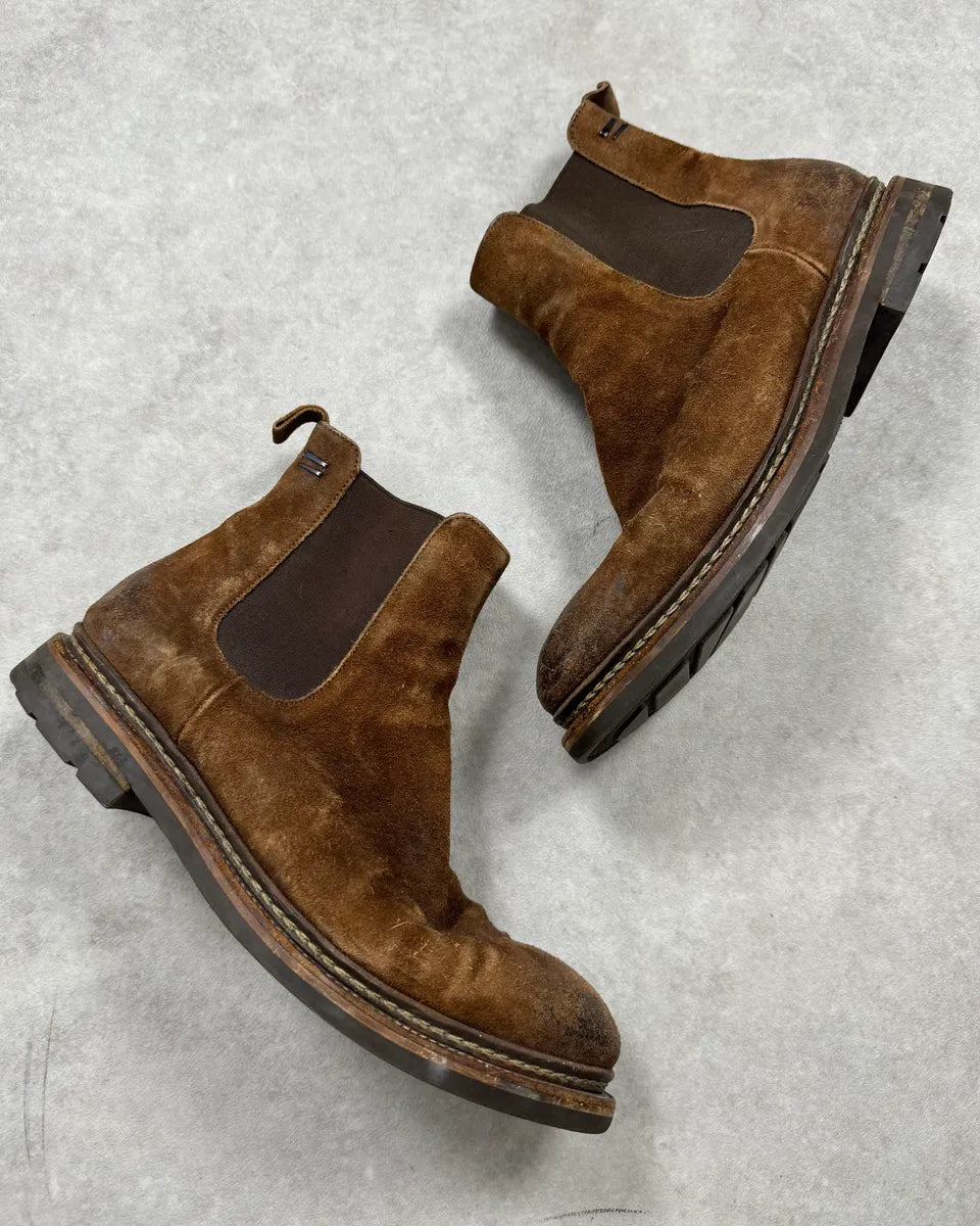 The Last Conspiracy Brown Suede Chelsea Leather Boots RJcZhts 4