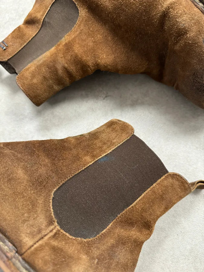 The Last Conspiracy Brown Suede Chelsea Leather Boots RJcZhts 5