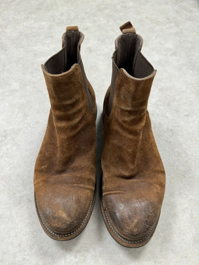 The Last Conspiracy Brown Suede Chelsea Leather Boots RJcZhts 6