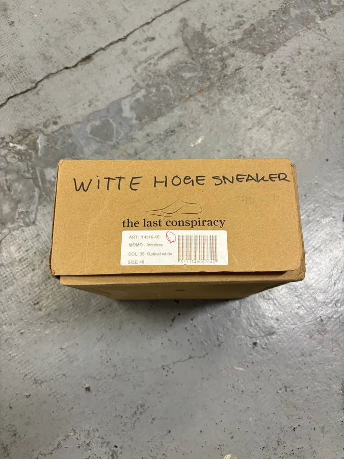 The Last Conspiracy Cream Leather Woven High-Top Sneakers ysuEqWS 14