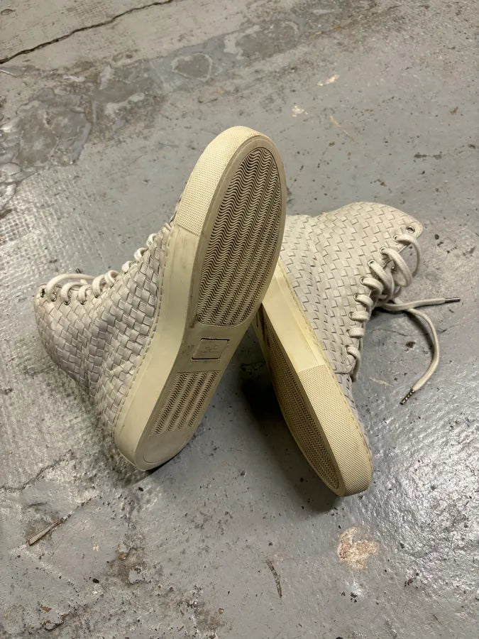 The Last Conspiracy Cream Leather Woven High-Top Sneakers ysuEqWS 8