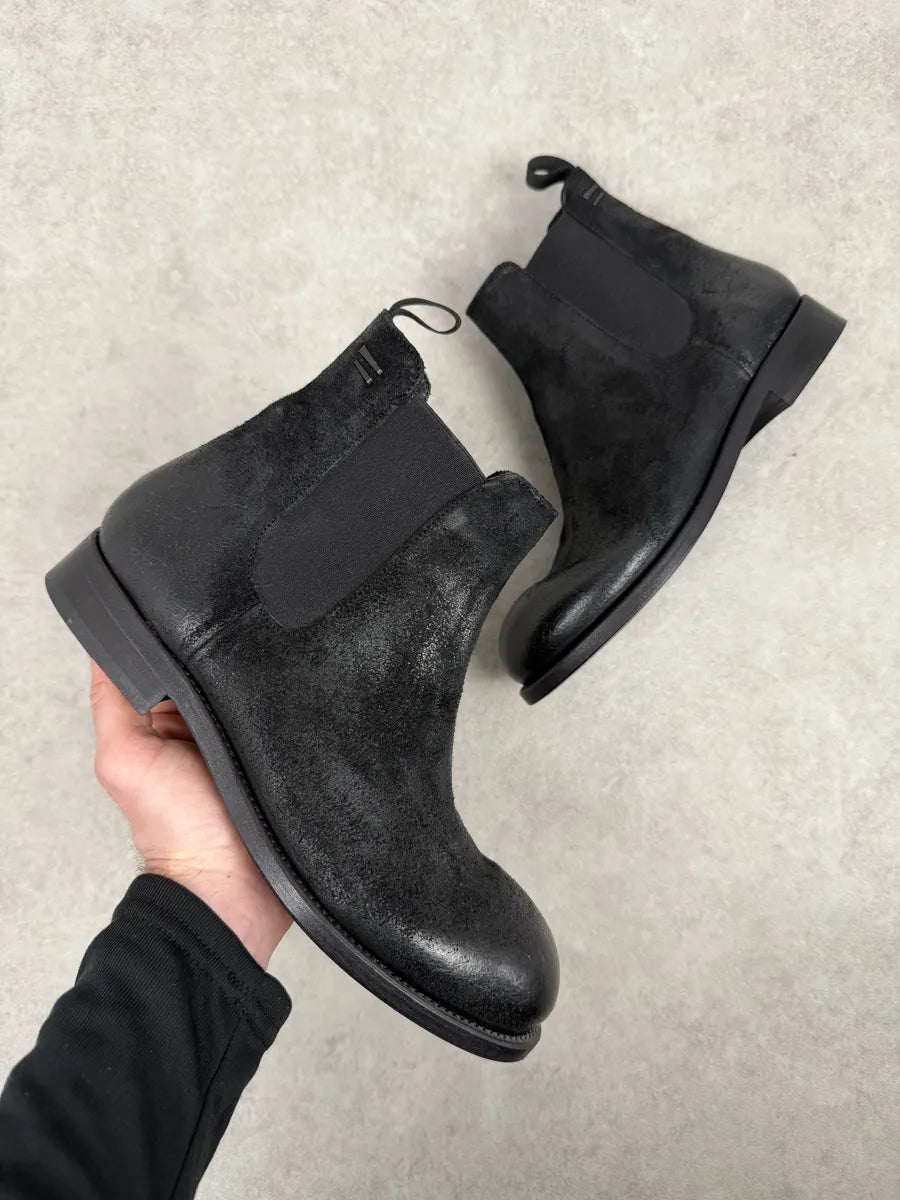 The Last Conspiracy GoodYear Black Eroded Leather Boots uhLtpyS 0