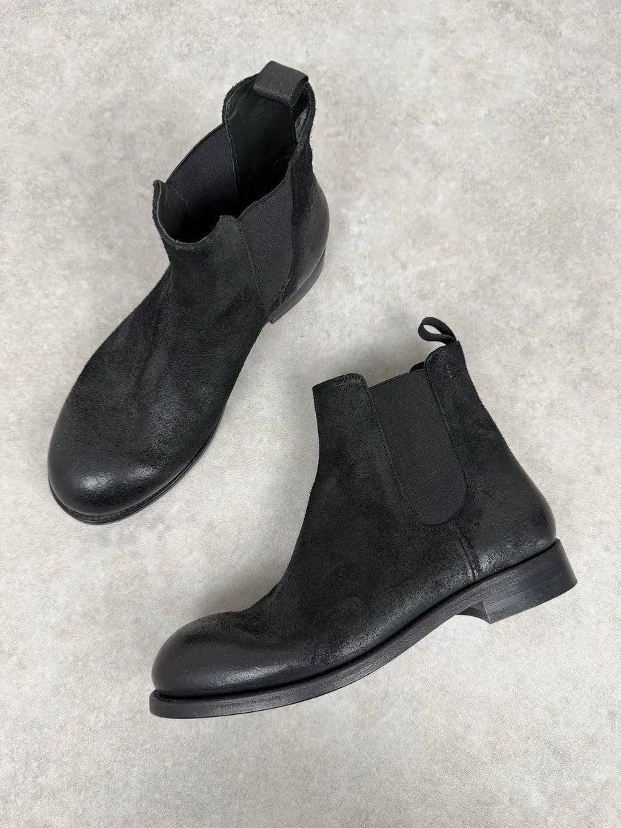 The Last Conspiracy GoodYear Black Eroded Leather Boots uhLtpyS 10