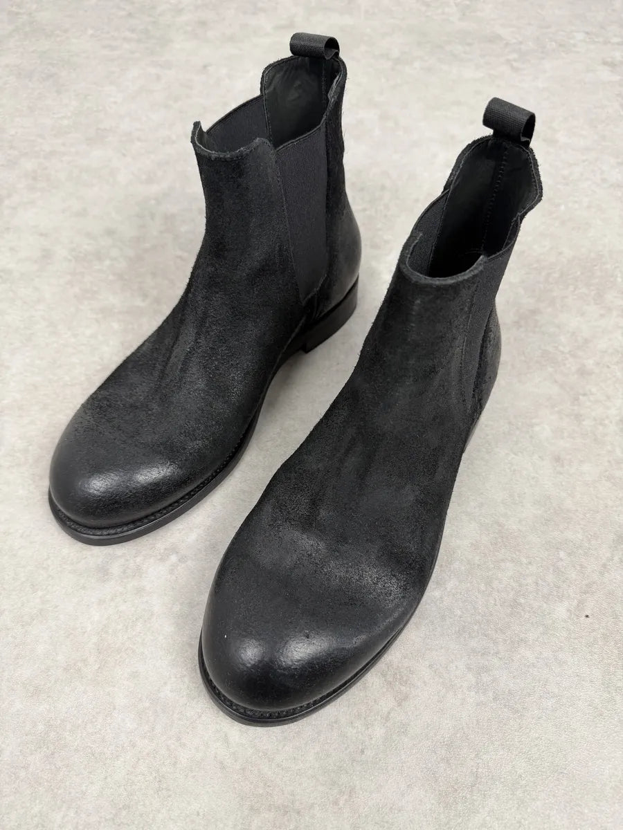 The Last Conspiracy GoodYear Black Eroded Leather Boots uhLtpyS 3