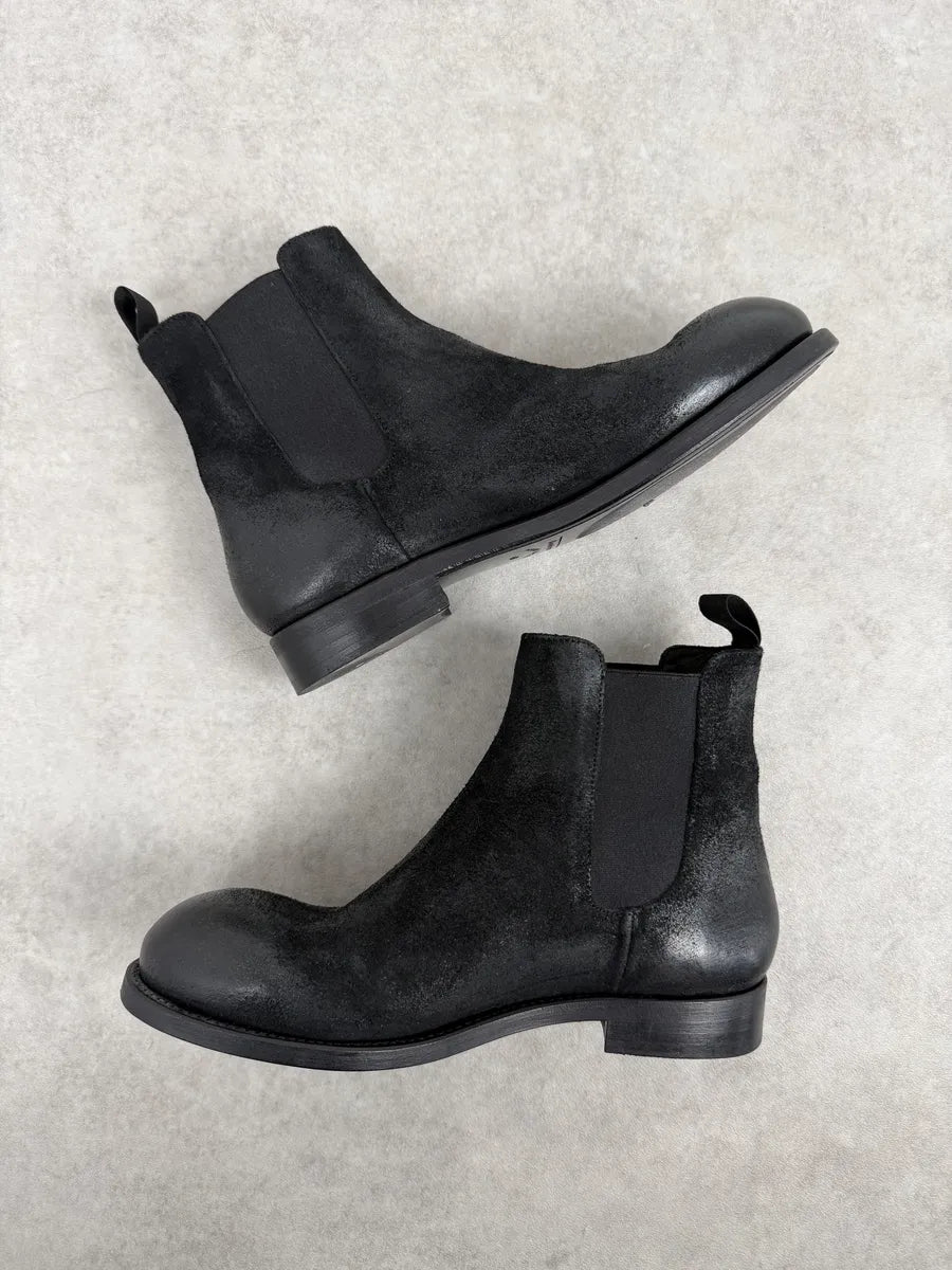 The Last Conspiracy GoodYear Black Eroded Leather Boots uhLtpyS 7