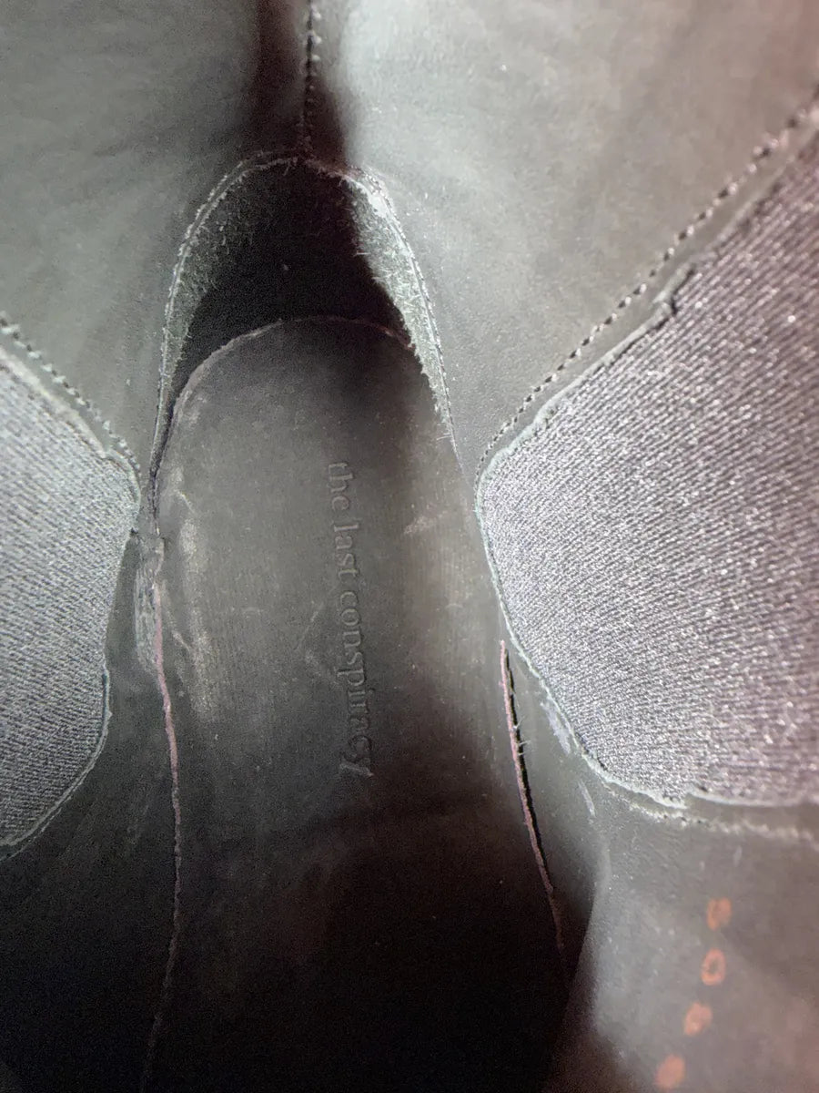 The Last Conspiracy GoodYear Black Eroded Leather Boots uhLtpyS 8