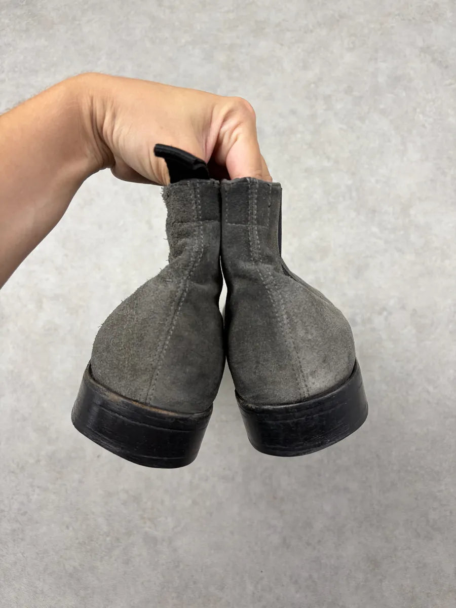The Last Conspiracy Grey Suede Leather Chelsea Boots wPwKTzH 5