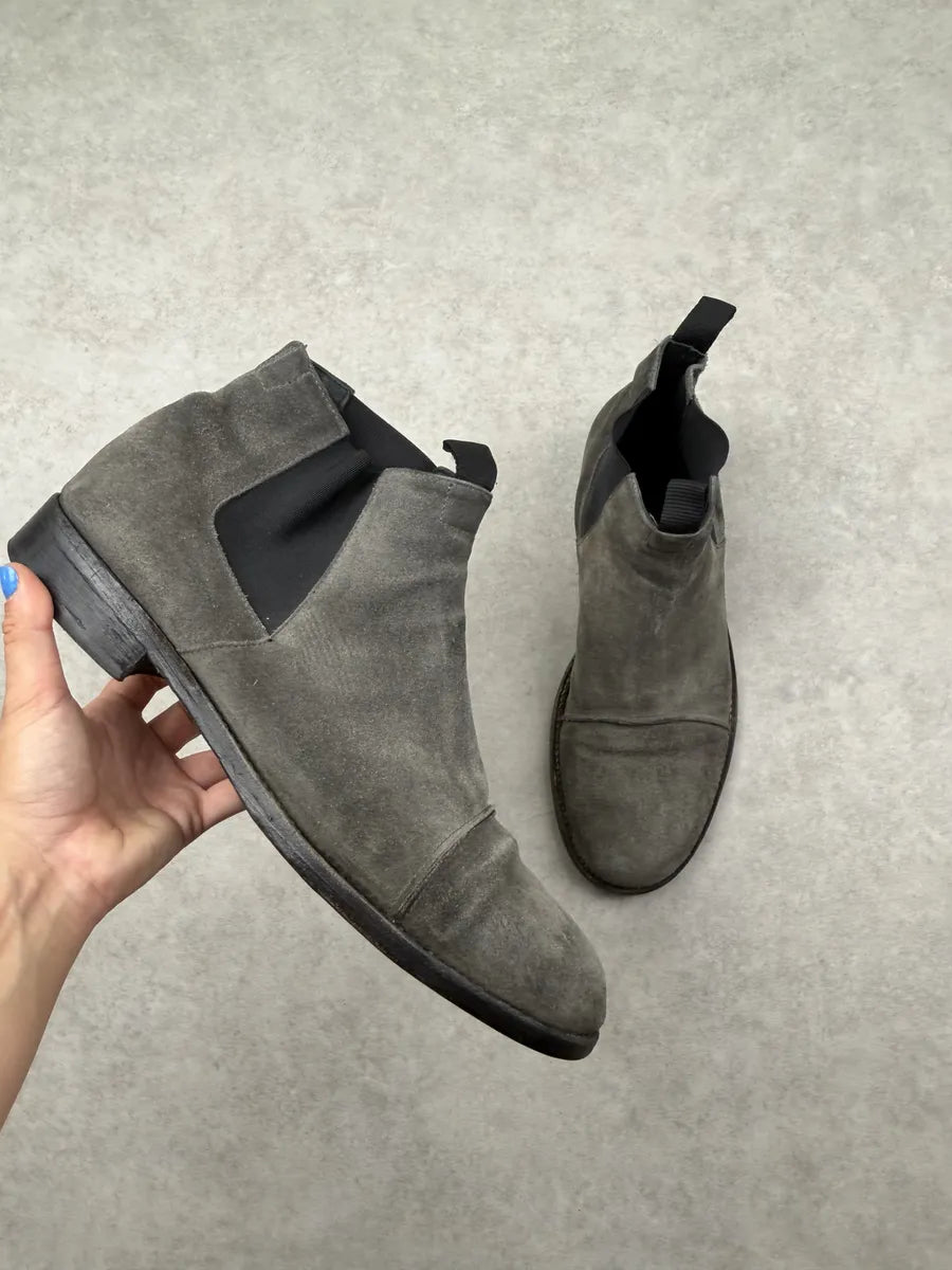 The Last Conspiracy Grey Suede Leather Chelsea Boots wPwKTzH 0