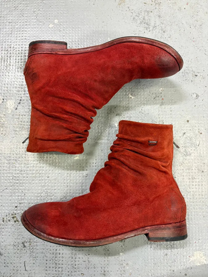 The Last Conspiracy Red Crumpled Leather Boots JDVWeHx 3