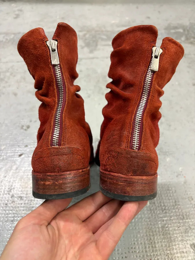The Last Conspiracy Red Crumpled Leather Boots JDVWeHx 6