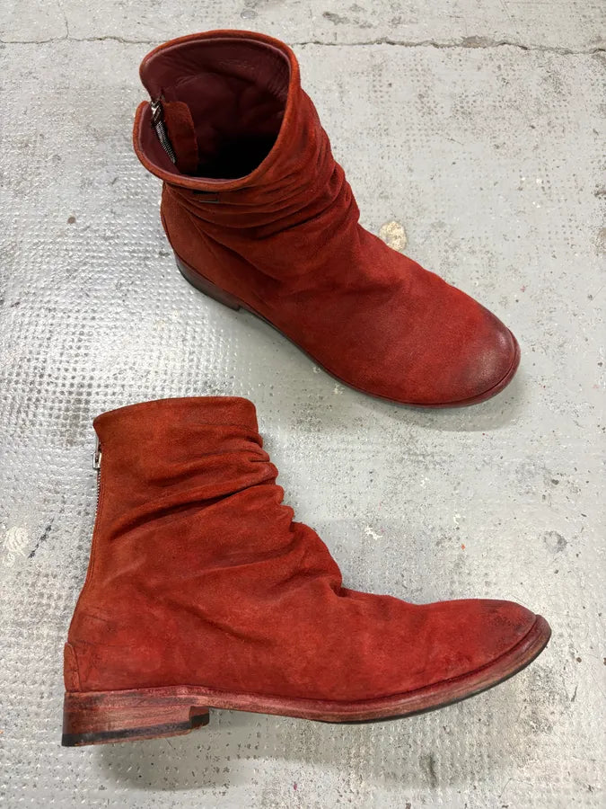 The Last Conspiracy Red Crumpled Leather Boots JDVWeHx 4
