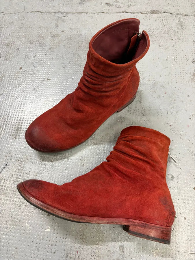 The Last Conspiracy Red Crumpled Leather Boots JDVWeHx 5