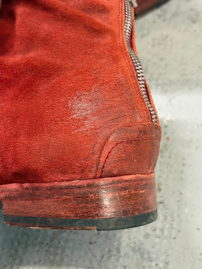 The Last Conspiracy Red Crumpled Leather Boots JDVWeHx 11