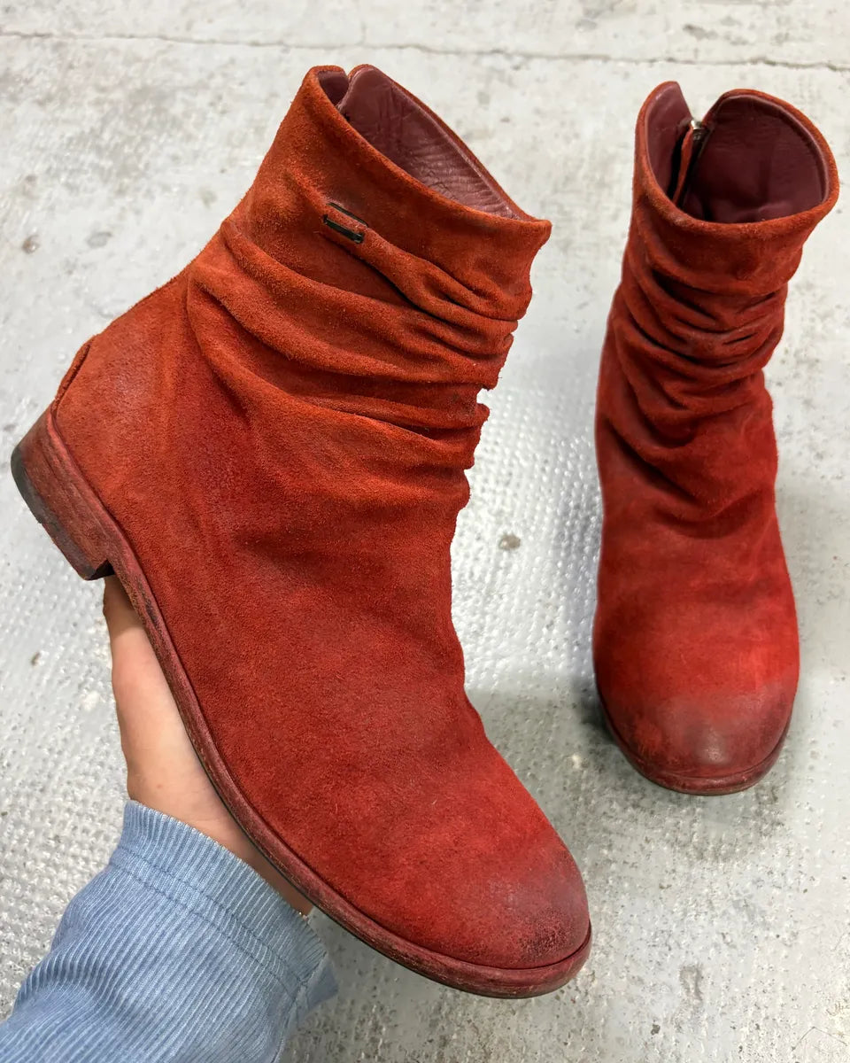 The Last Conspiracy Red Crumpled Leather Boots JDVWeHx 0