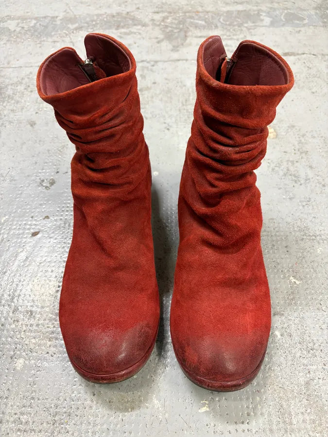 The Last Conspiracy Red Crumpled Leather Boots JDVWeHx 1