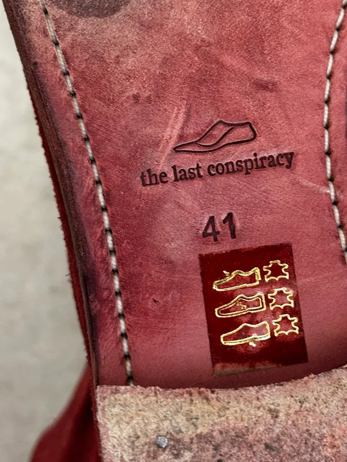 The Last Conspiracy Red Eroded Folded Suede Boots zRmZxlp 7