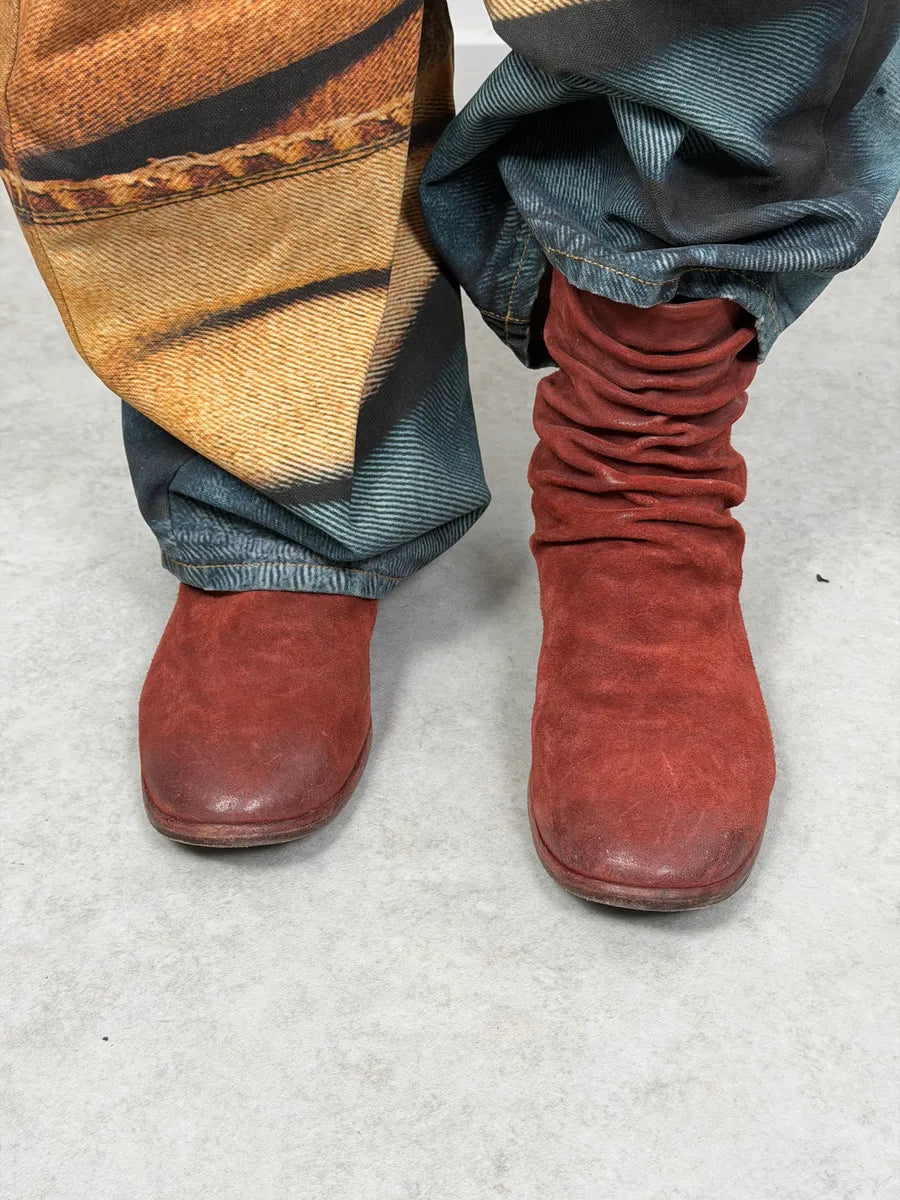 The Last Conspiracy Red Suede Leather Boots HKWVJBb 7