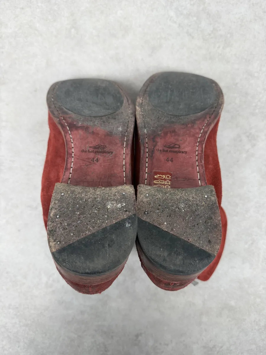 The Last Conspiracy Red Suede Leather Boots HKWVJBb 8