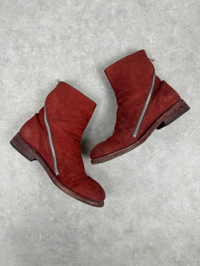 The Last Conspiracy Red Suede Leather Tornado Boots ZzdNwXf 4