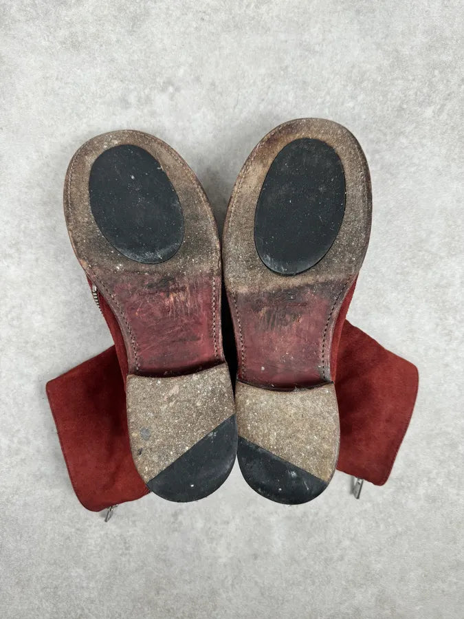 The Last Conspiracy Red Suede Leather Tornado Boots ZzdNwXf 6