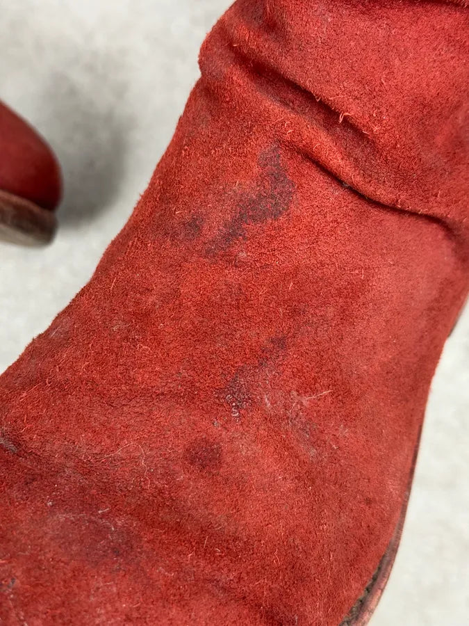 The Last Conspiracy Red Suede Leather Tornado Boots ZzdNwXf 9