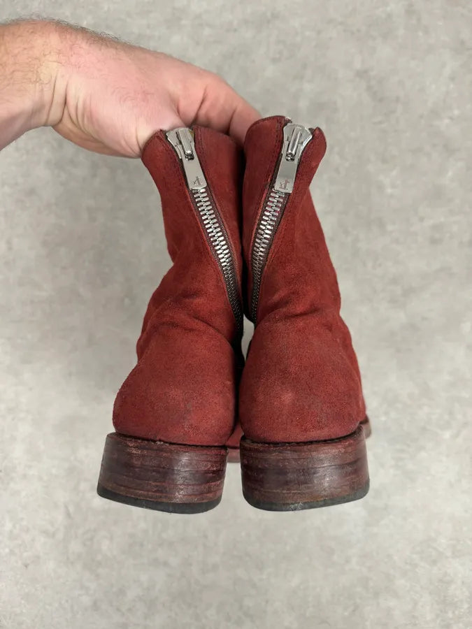 The Last Conspiracy Red Suede Leather Tornado Boots ZzdNwXf 5