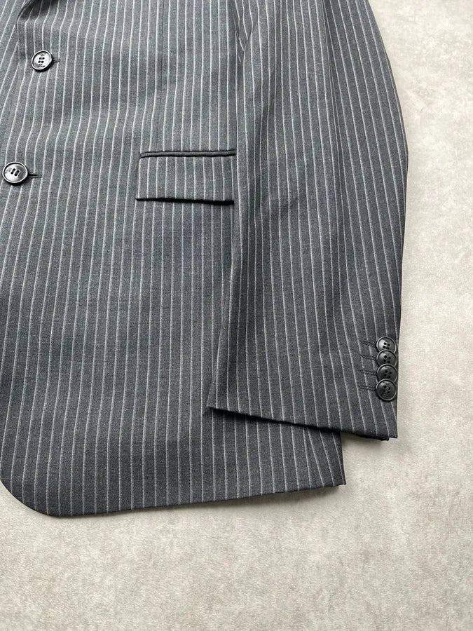 Thierry Mugler Grey Wool Pinstriped Suit jvGaxpm 10