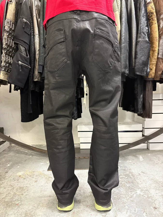 2000s Marithé + François Girbaud Black Waxed Dark Pants RKQSwmM 2