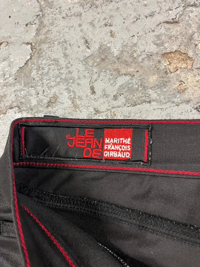 2000s Marithé + François Girbaud Black Waxed Dark Pants RKQSwmM 10