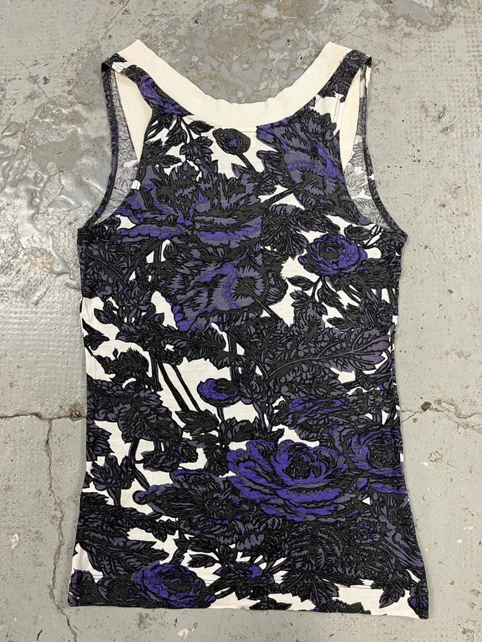Dries Van Noten Purple Floral Obscure Tank Top (S) PfgfIoQ 2