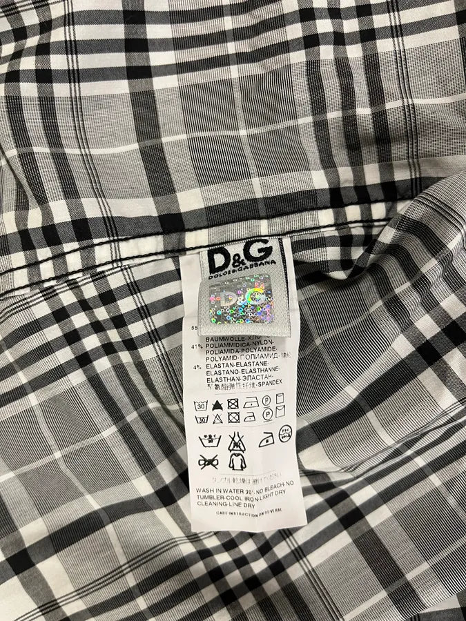 FW2005 Dolce & Gabbana Checkered Grey & White Shirt jxSUsjY 6