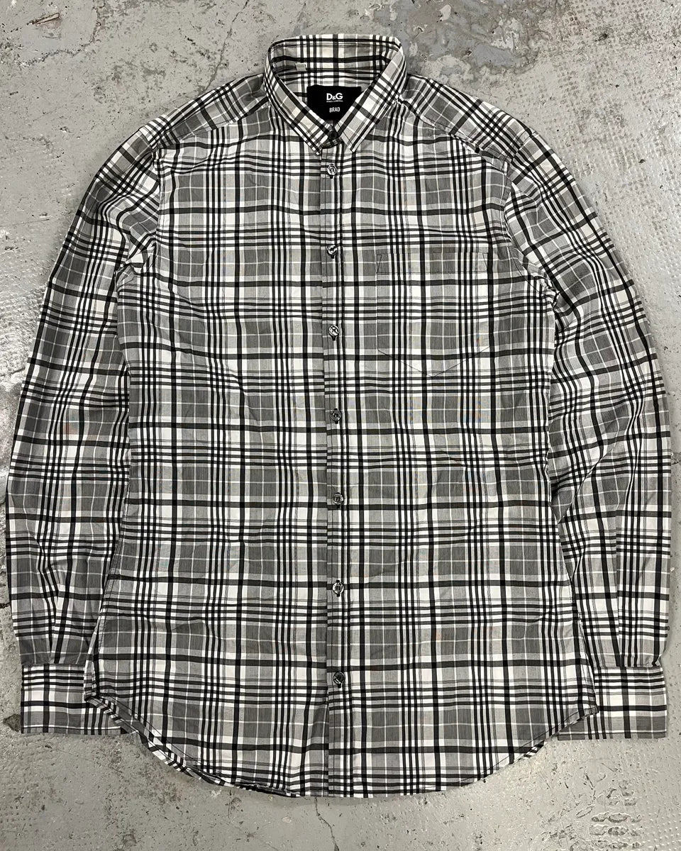 FW2005 Dolce & Gabbana Checkered Grey & White Shirt jxSUsjY 0