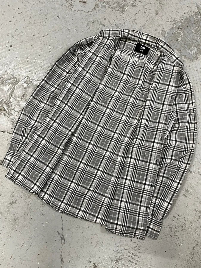 FW2005 Dolce & Gabbana Checkered Grey & White Shirt jxSUsjY 4
