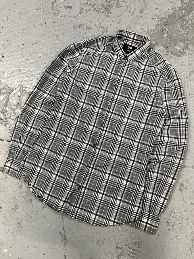 FW2005 Dolce & Gabbana Checkered Grey & White Shirt jxSUsjY 3