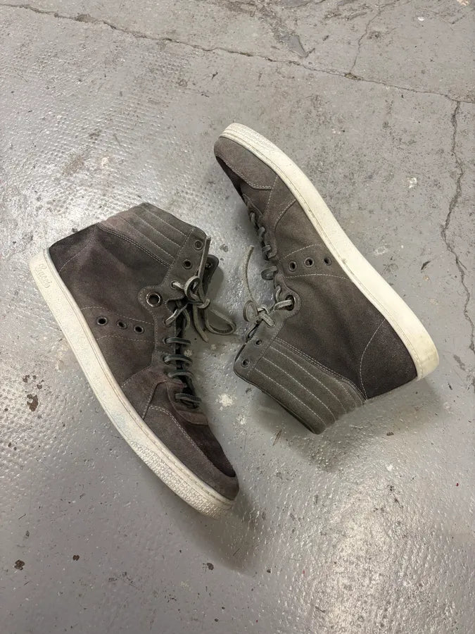 2010s Gucci Eyed Grey Suede Leather High Sneakers ZSRXEar 5