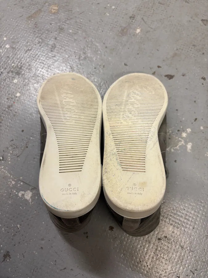 2010s Gucci Eyed Grey Suede Leather High Sneakers ZSRXEar 7