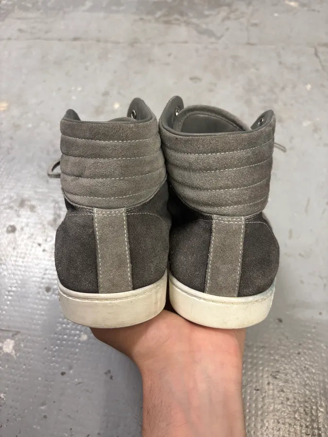 2010s Gucci Eyed Grey Suede Leather High Sneakers ZSRXEar 6