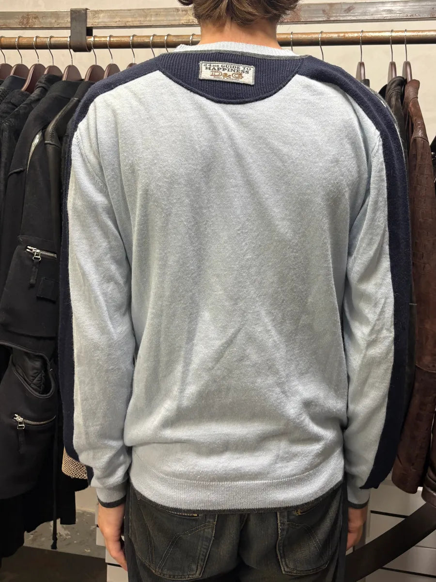 2000s Dolce & Gabbana V Neck Two Tone Sweater IUUlvKe 2